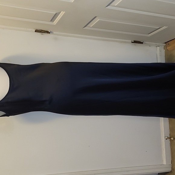 SAINT ART Haley slip dress Navy Adjustable Straps Maxi - Picture 6 of 11